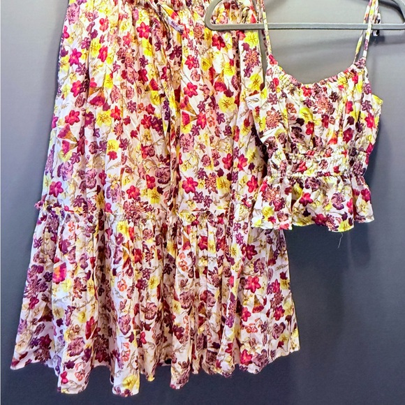 J. Crew White Floral Smocked Sundress with Purple & Yellow Print - Picture 2 of 6